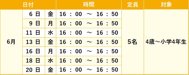 体操教室通常クラス体験表